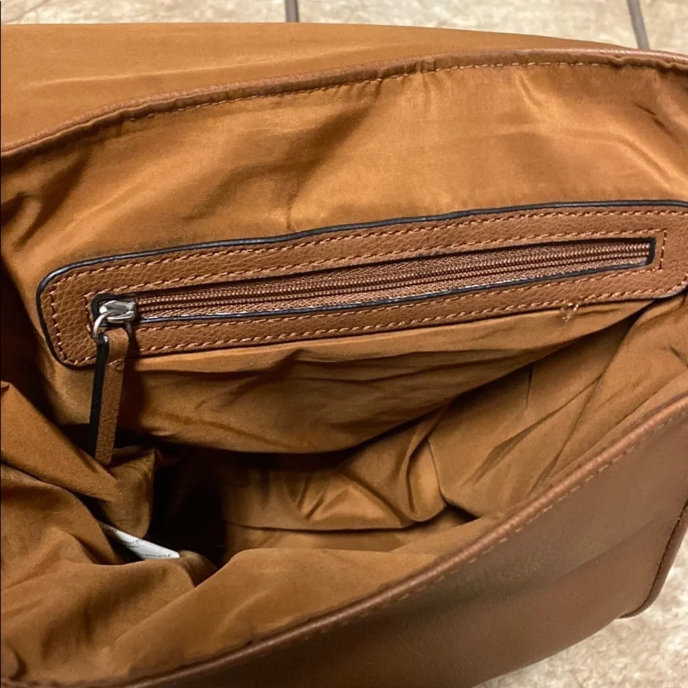 Brown  Backpack Small Totebag School Practical Utility